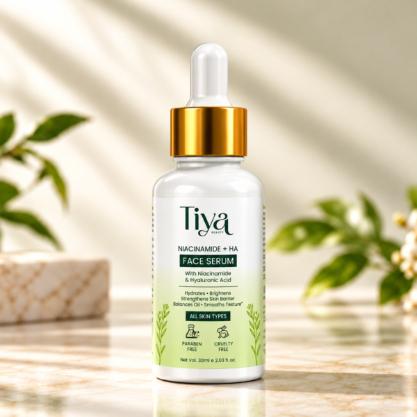 Tiya Beauty Niacinamide + HA Face Serum 30 ml dropper bottle